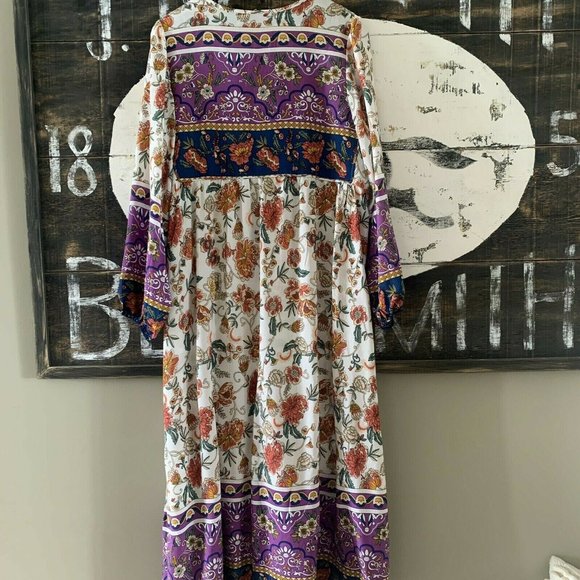 New Boho Floral Midi Maxi Bohemian Dress - Picture 8 of 10